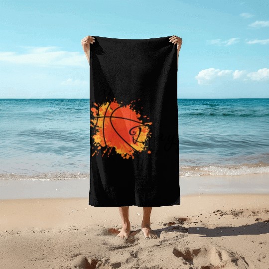 Game Day Basketball Lightning Bolt Beach Towels