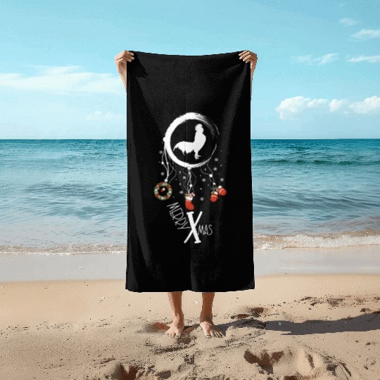 Winter dreamcatcher Christmas Rooster Beach Towels
