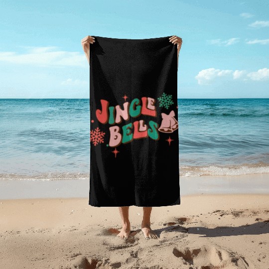 Jingle Bells Christmas Beach Towels