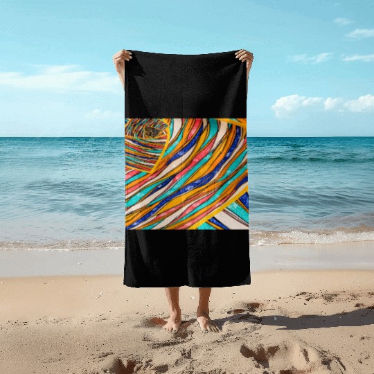 Neon Rainbow Retro 2023 NewYear Vintage Stronger Beach Towels