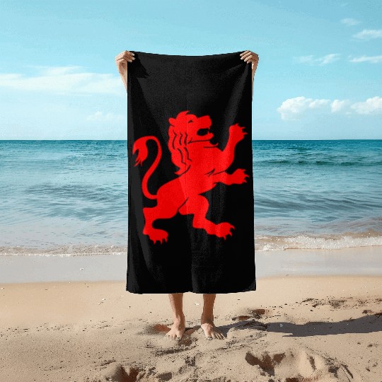 LION RED Beach Towels