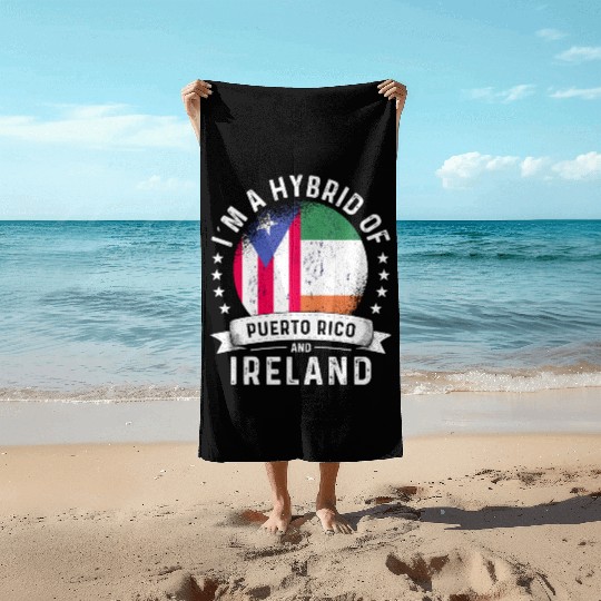Puerto Rico Flag Ireland Grown Country Flags Beach Towels
