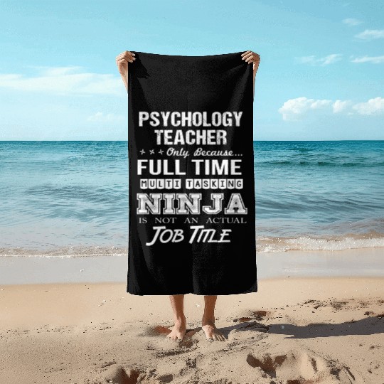 Psychology Teacher Beach Towels - Multitasking Ninja Jo