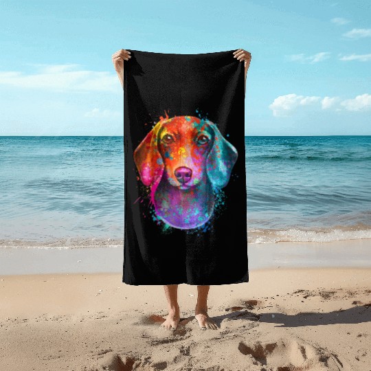 Dachshund Is My Spirit Animal Beach Towels