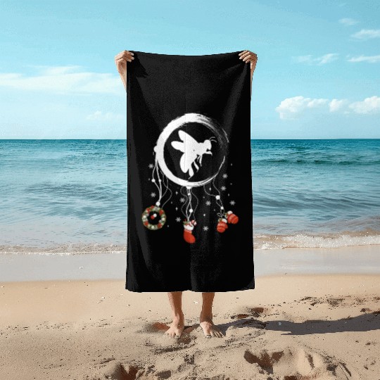 Winter dreamcatcher Christmas Bee Beach Towels