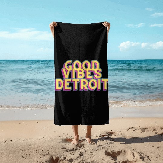 Good V detroit Beach Towels