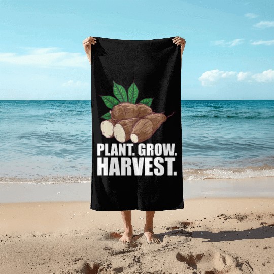 Cassava Farmer - Plant Grow Harvest Beach Towels
