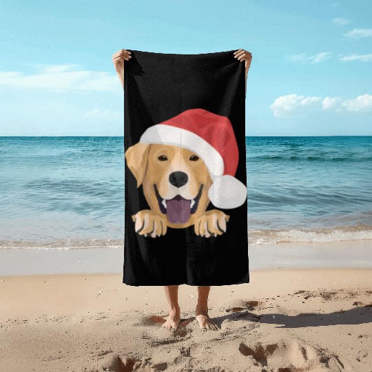 Labrador Merry Christmas Beach Towels