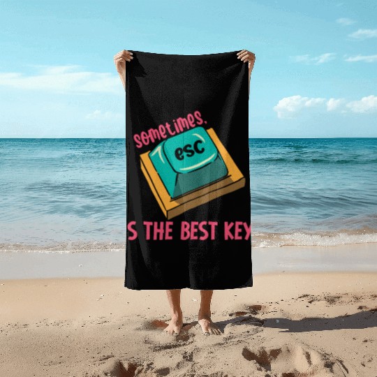 Software Engineer Computer Key Programming Beach Towels