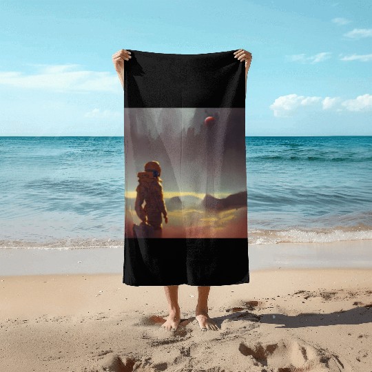 Mars exploring Beach Towels