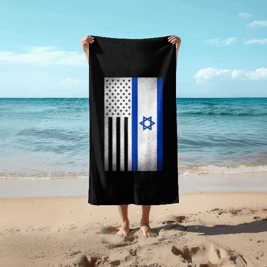 Israel Design for proud Israeli Americans Beach Towels