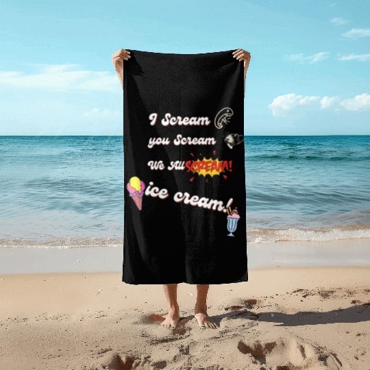 we all scream iceceam Beach Towels