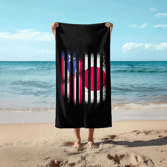 Puerto Rico Flag Japan Grown Country Flags Stripes Beach Towels