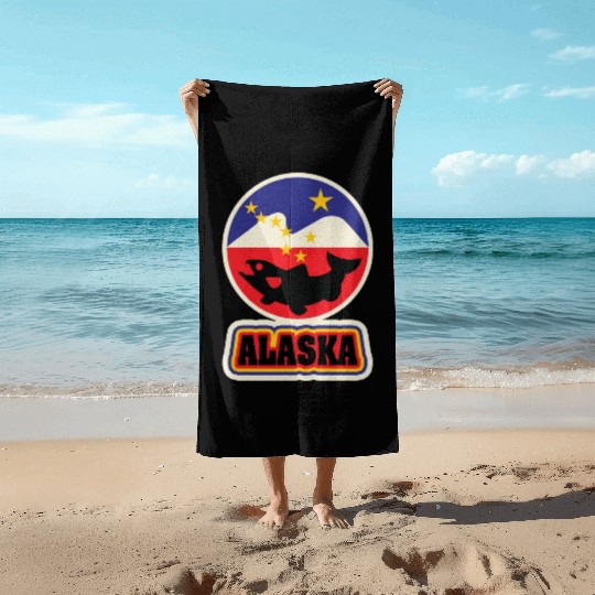 US States ALASKA Beach Towels
