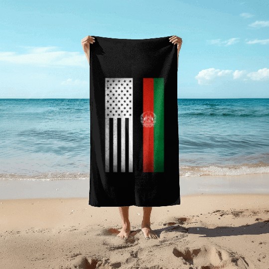 Afghanistan Design for proud Afghan Americans Beach Towels