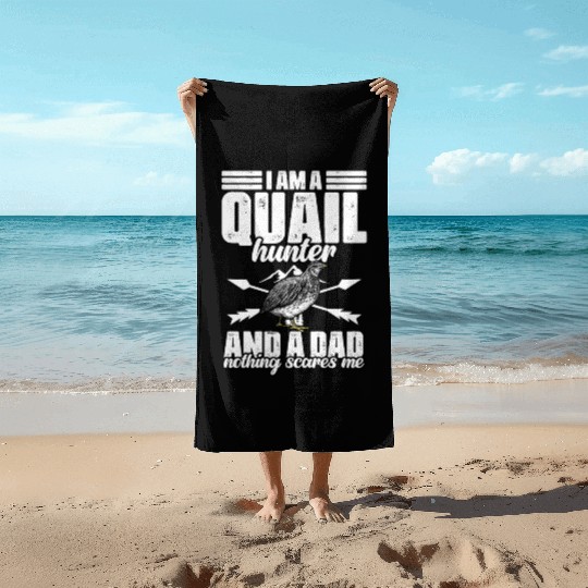 Funny Quail Hunting Hobby Northern Bobwhite Quail Beach Towels