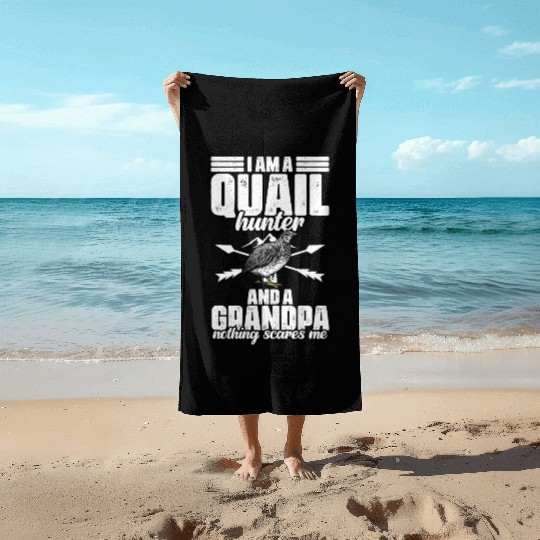 Funny Quail Hunting Hobby For Bobwhite Quail Beach Towels