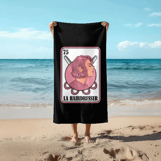 Hairdresser Hairstylist Card Beach Towels