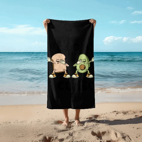 Siblings Avocado Toast Combo Big Sister Brother Beach Towels