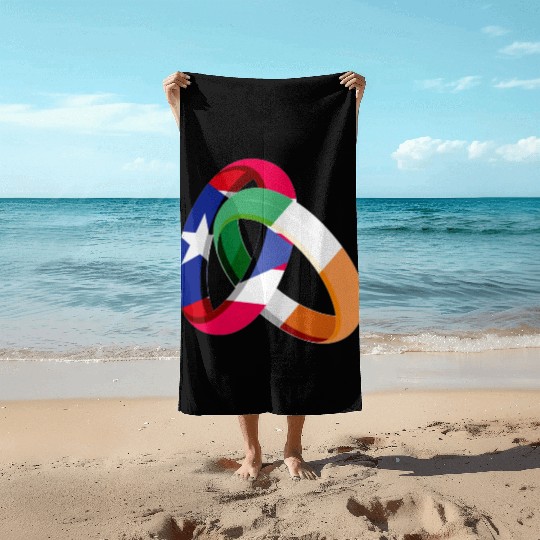 Puerto Rico Flag Ireland Ring Marriage Wedding Beach Towels