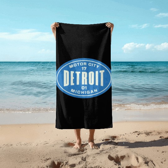 Detroit Michigan Beach Towels
