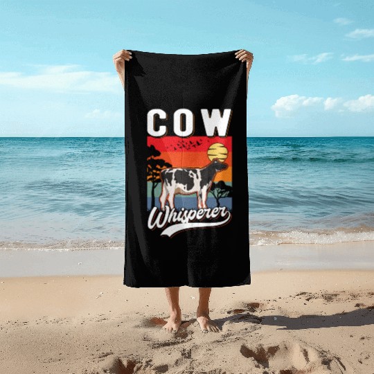 Cow Whisperer Cattle Farmer Beach Towels