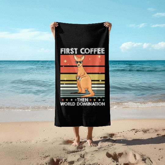 Kangaroo Coffee Beach Towels