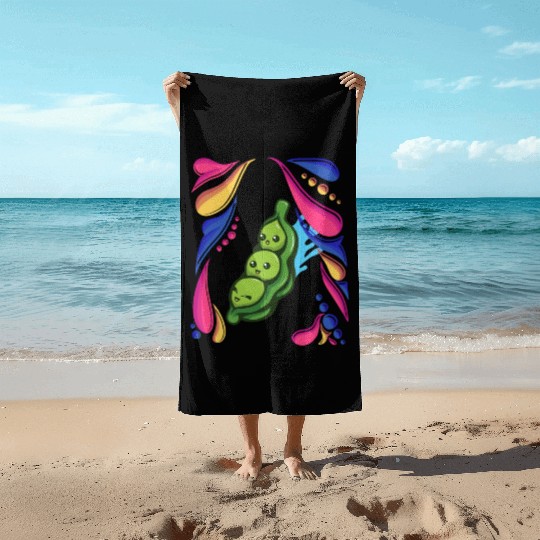 Pea Vegetable Vegan colorful Beach Towels