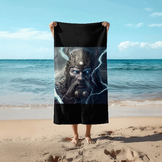 Portrait of Thor Beach Towels