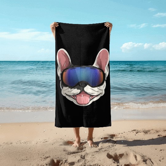 PUG GOGGLES Beach Towels