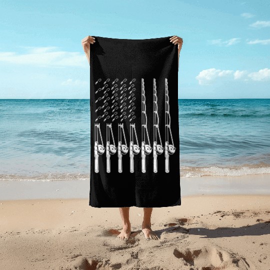 Hobfishing Pole American Pride Us Flag Beach Towels