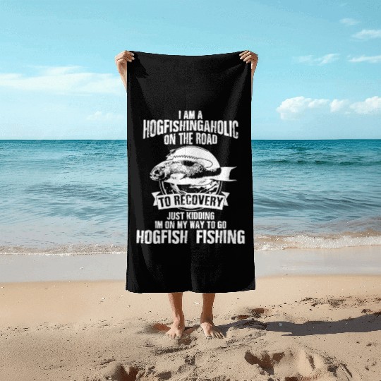 Hog Fish Merch Funny Great Fishermen Beach Towels