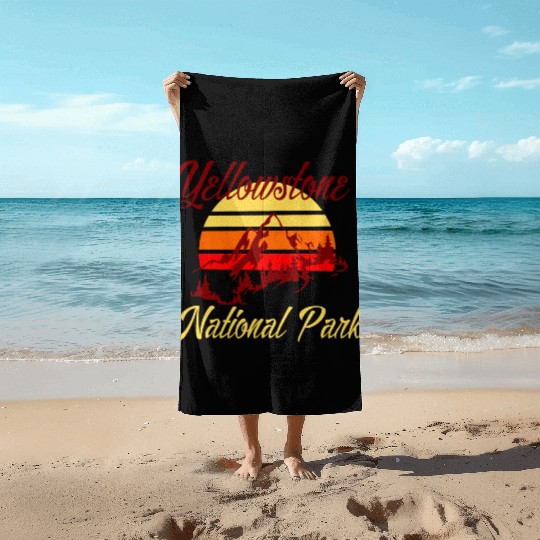 National, graphic, retro, Park, vintage, National Beach Towels