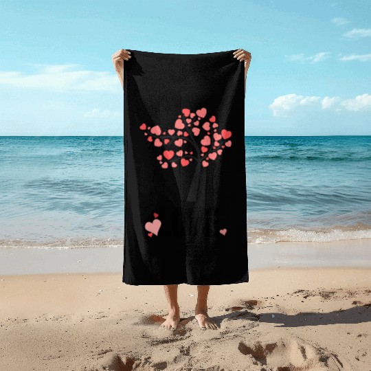 Valentine's Love Tree! Beach Towels