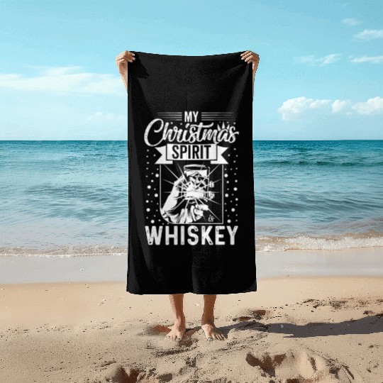 My Christmas Spirit is Whiskey Beach Towels