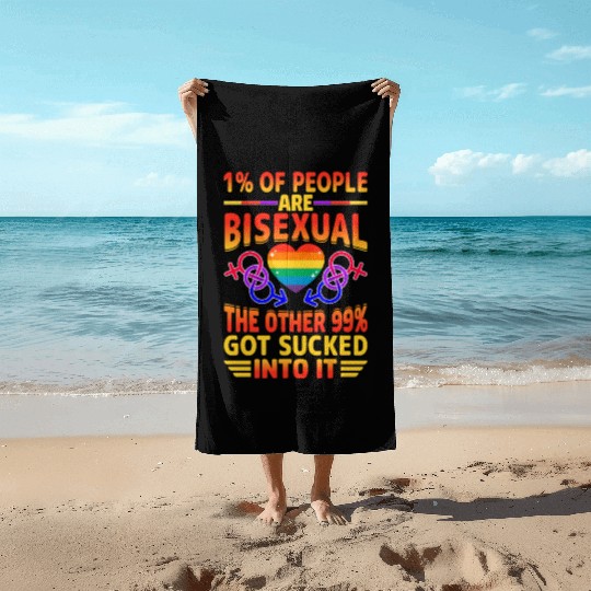 Bisexual Pride Bi LGBTQ Bisexuality Queer Rainbow Beach Towels