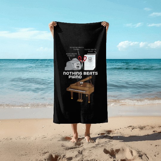 Rock Paper Siccor Nothing Beats Piano Beach Towels