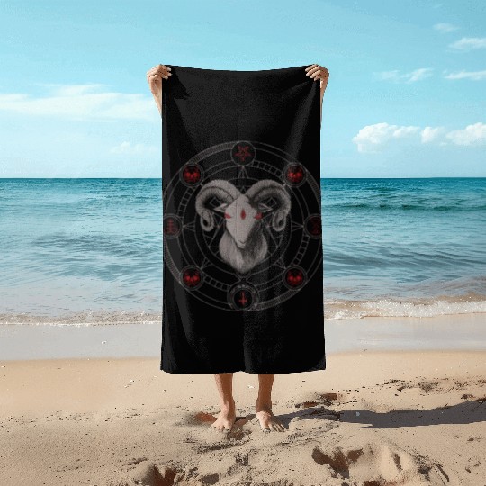 Satanic evil GOAT Design Beach Towels