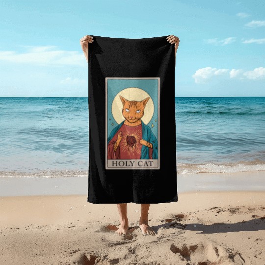 Cat Tarot Design for a Cat Lady or Cat Mom Beach Towels