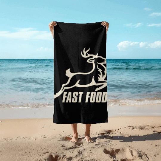 DEER FAST FOOD, Dad Hunter, Gifts For Hunters Beach Towels
