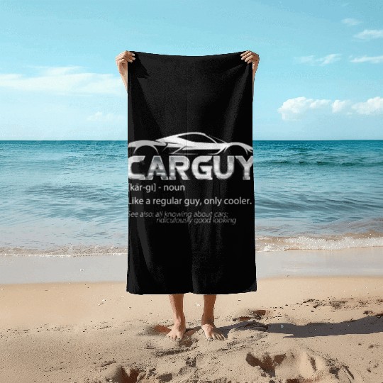 Car Guy Sport Car Lover Funny Car Mechanic Beach Towels