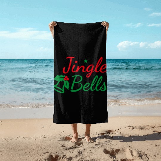Jingle Bells - Marry Christmas Beach Towels