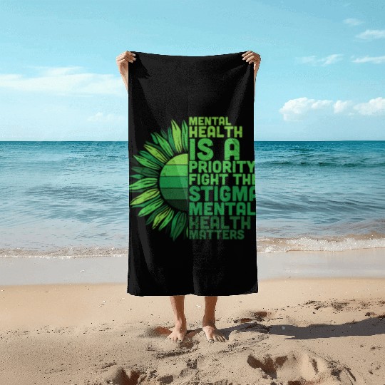 Mental Health Sunflower Beach Towels