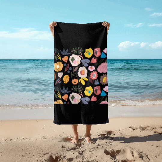 Autumn botanicals, floral elements, a vintage gift Beach Towels