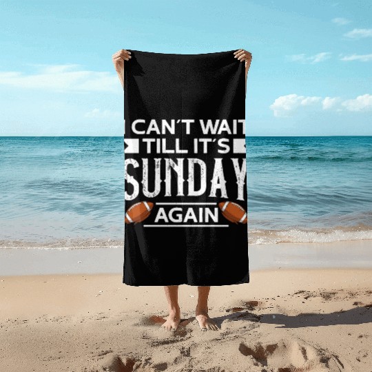 American Football Sunday Football Player Sport Fan Beach Towels