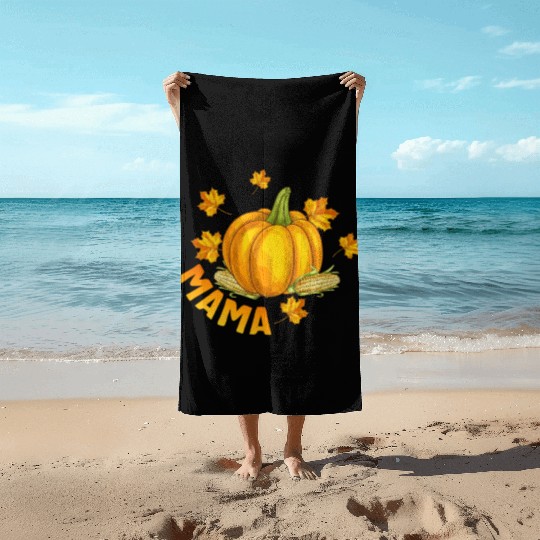 Halloween Thanksgiving Beach Towels, Mama Pumpkin