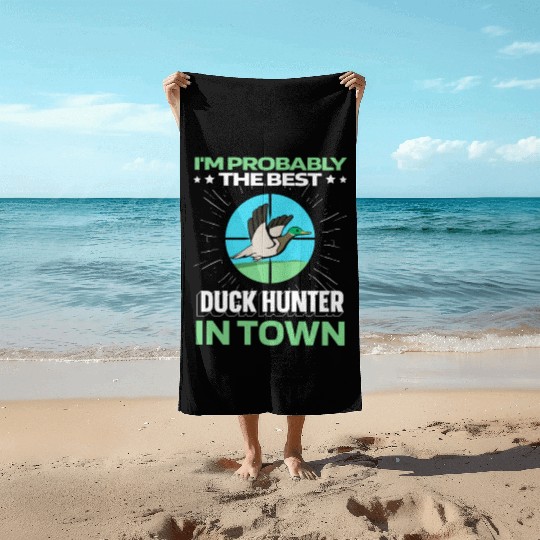 Duck Hunting Funny Beach Towels