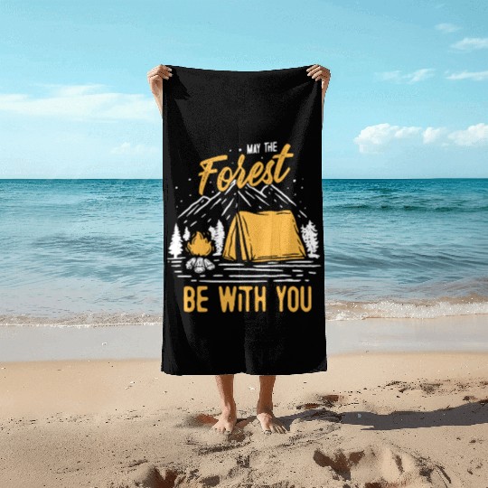 May The Forest Be With You Beach Towels