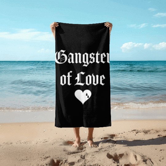 gangster of love valentines day Beach Towels