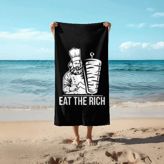 Eat the rich Karl Marx economist Beach Towels